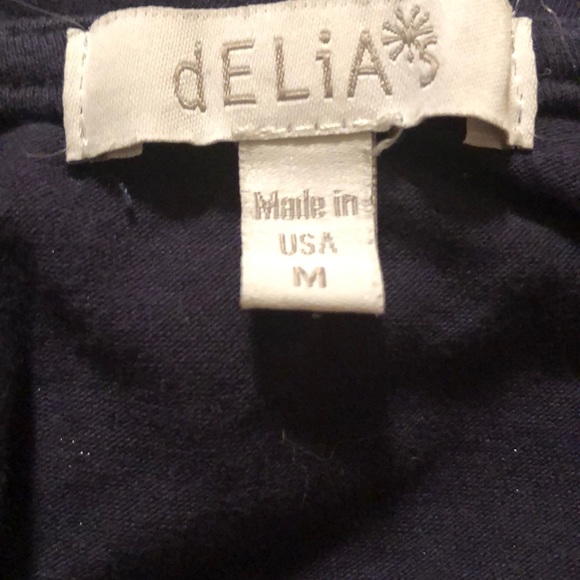 Embroidered Daisy Navy Crop Top Short Sleeve - Picture 7 of 7